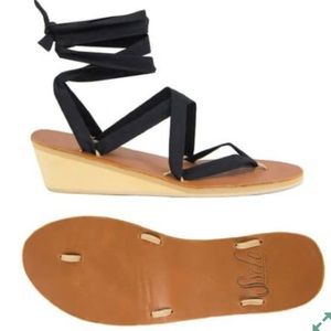 Sseko Caramel Wedge Ribbon Sandals